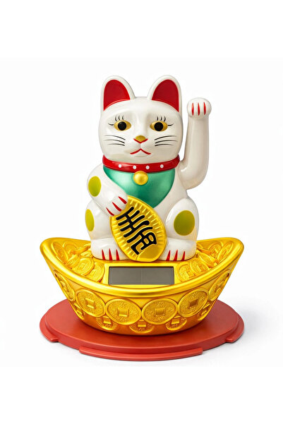 Мачка на среќата на сончева енергија што мавта - Maneki Neko Alk4522
