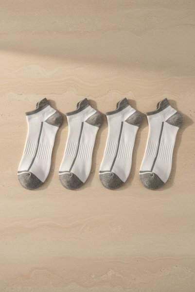 Men's 4-Piece Sports Step Socks Gray Mix