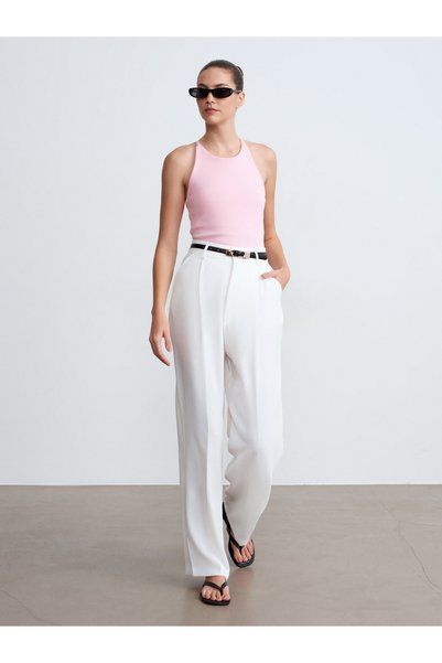 21051 Halter Neck Strap Top-Powder Pink