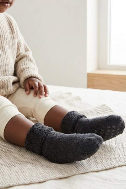 Baby Towel Socks Anthracite