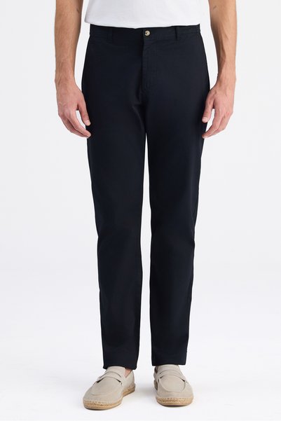 Ds Damat Relaxed Fit (Pile-Free) Black Gabardine Chino Trousers