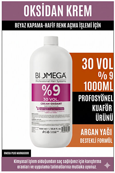 %9 30 волумен оксидантна крема 1000 ml - професионален активатор за боја за коса - осветлувач