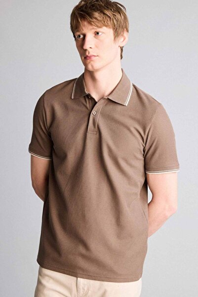 Памучна Regular Fit вафл поло маица со кратки ракави D7932AX26SP