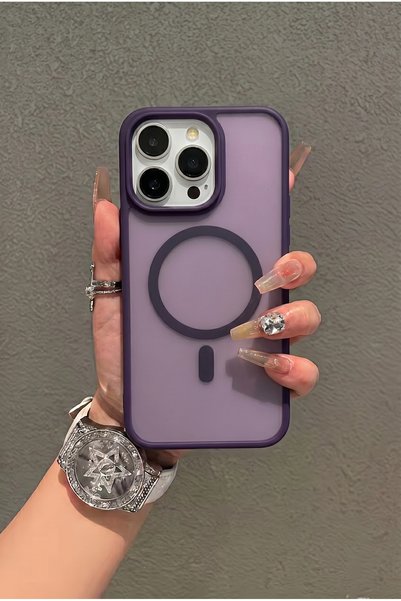 iPhone 14 Pro Max Compatible Premium Matte Magsafe Case Purple