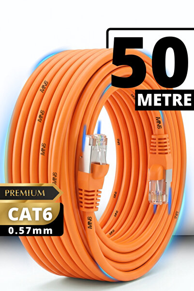 M107XT CAT6 етернет кабел 50 метри 0.57mm UTP надворешен двослоен оклопен професионален LAN кабел