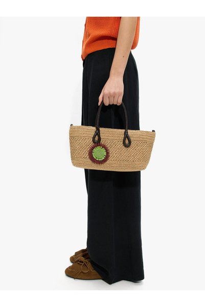Women's Straw Effect Tote Bag