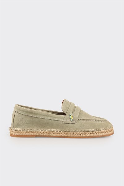 Green Leather Women's Espadrille
