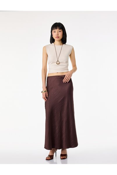 Scuba Fabric Drape Detailed Sleeveless Crew Neck Blouse