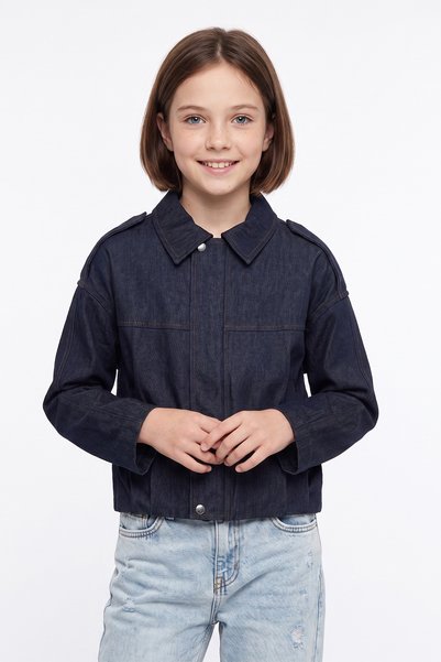 Zippered Pleated Girls' Jacket