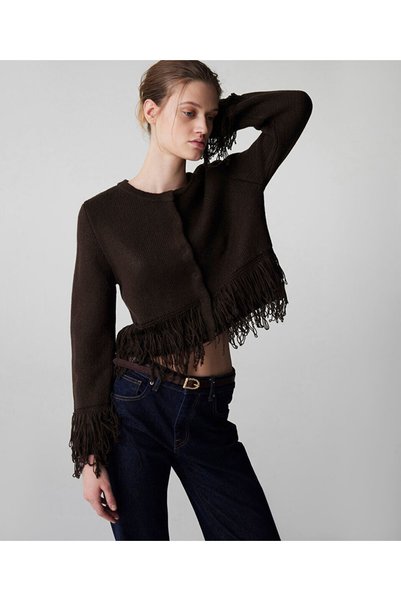 Tasseled knitwear cardigan