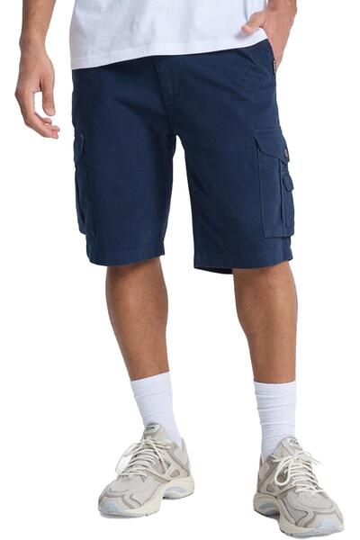 Eqyws03881 Crucial Battle Cargo Navy Blue Standard Fit Men's Shorts