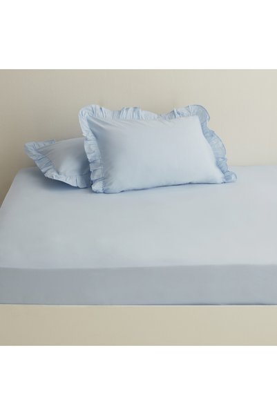 Basic 100% Cotton Double Flat Sheet Blue