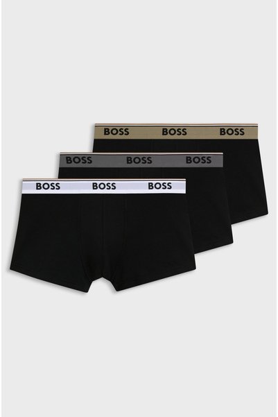 Men's Logo Waistband Stretch Cotton Triple Pack Black Boxer Briefs