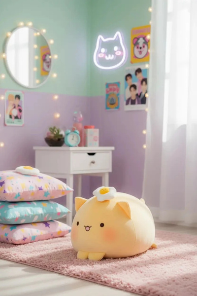 Лиценцирана плишана играчка жолта мачка од колекцијата Soft Fufu