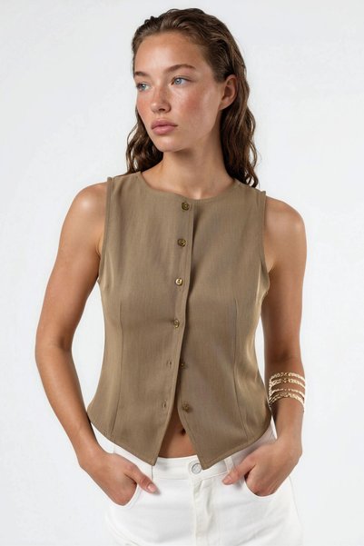 Buttoned and Textured Top