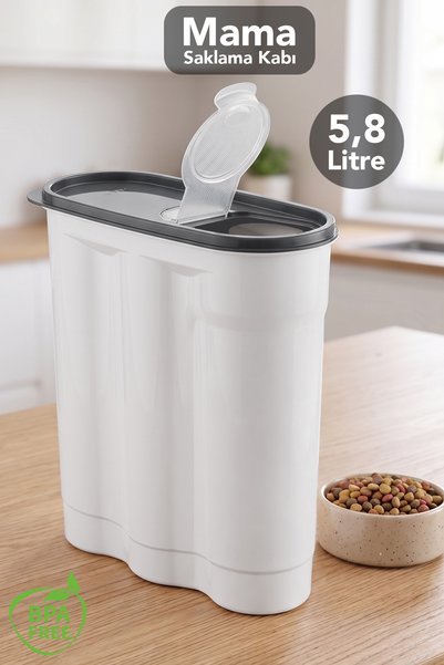 5.8 Lt Food Storage Container with Scale - Airtight Pet Dog and Cat Food Storage Box