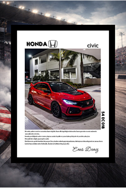 Персонализиран постер со рамка со дизајн на автомобил HONDA