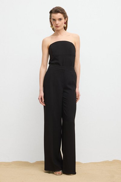 Moda Tutkusu Crepe Wide Leg Pocketed Pants