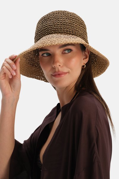 Brown Women's Color-Shifted Straw Hat