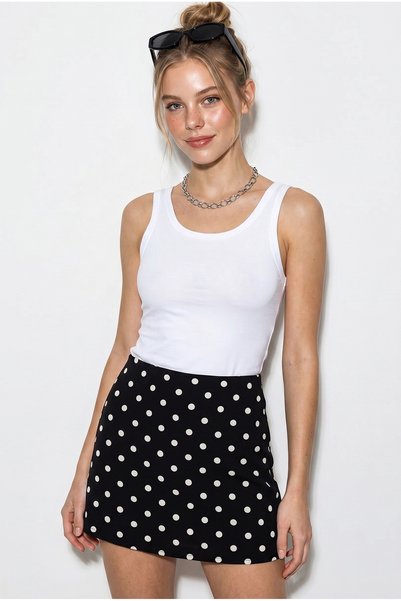 Women's White Crew Neck Basic Undershirt 60382611