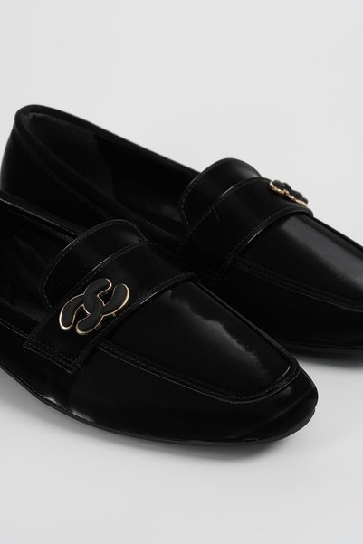 Women's Silk Black Low Heel Shoes Byndkp505