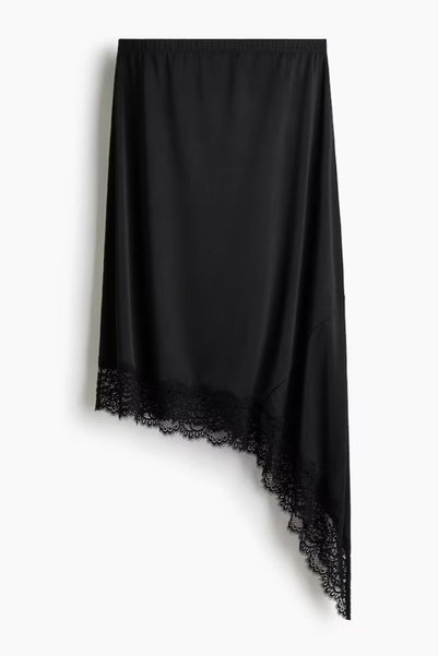 Asymmetrical Lace Detailed Skirt