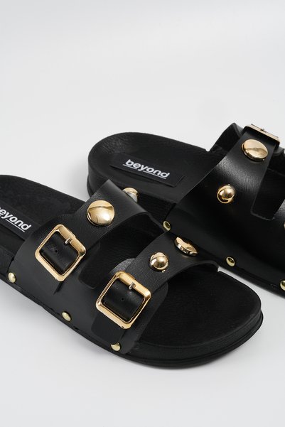 Women's Black Vitali Slippers 3cm Byndvtl01