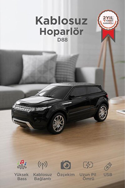 Bluetooth звучник со дизајн на Suv автомобил 16W FM USB Selfie звучник D88 црн