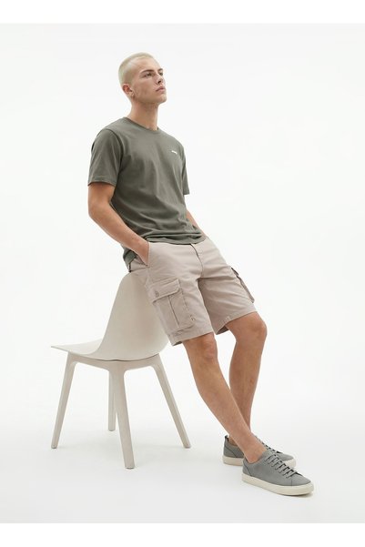 Beige Men's Cargo Shorts J6Sm-Sht7208
