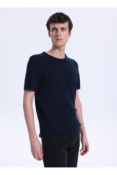Navy Blue Men's Sweater M6Sm-Kzk1449