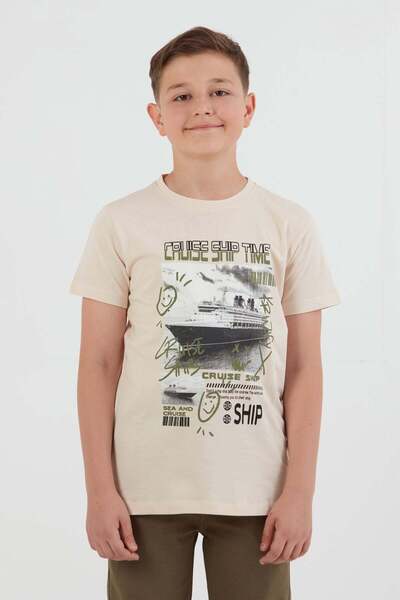 100% Cruise Ship Time Printed Boy's T-Shirt