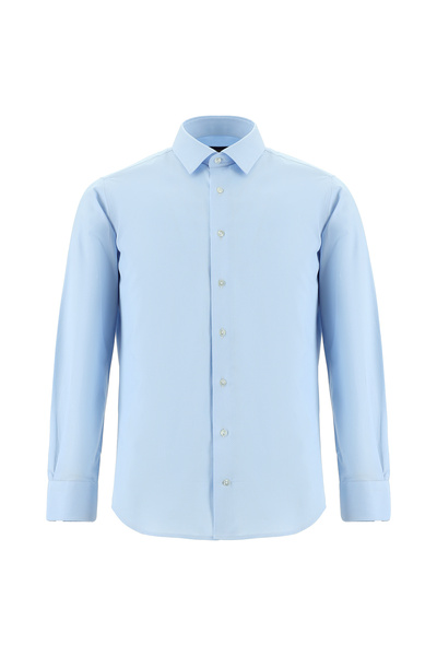 Long Sleeve Slim Fit Slim Fit Patterned Classic Cotton Shirt
