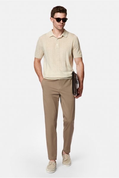 Tapered Slim Fit Canvas / Chino Trousers with Side Pockets