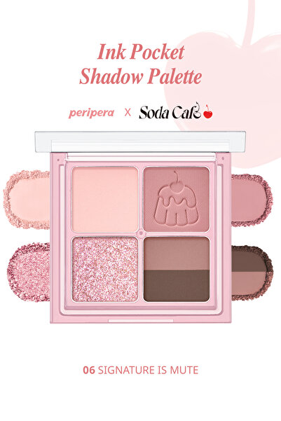 Палета со 4 сенки за очи во мат, светкави тонови PERIPERA Ink Pocket Shadow Palette (06 Signature is Mute)