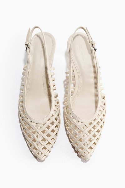 Puppy Heeled Open Back Leather Shoes