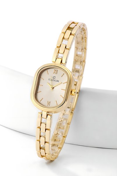 Gold Shk4005 Cornered Case, Metal Coded, Women's Wristwatch