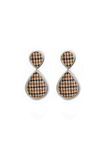 Plaid Pattern Metal Earrings