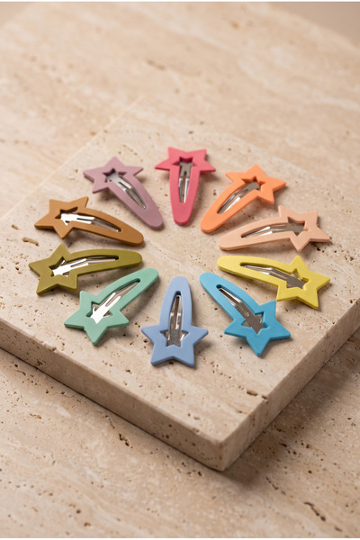 Girl's 10-Piece Starry Pink Hair Clips