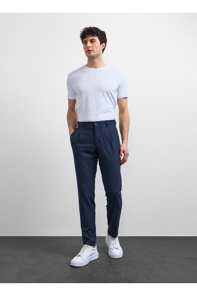 Navy Blue Men's Slim Fit Trousers B35W31008