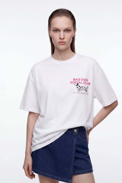 Bad Dog Written Back Print T-Shirt