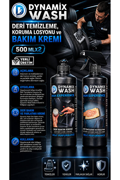 Средство за чистење кожа, заштитен лосион 500 ML и крем за нега и полирање на кожа 500 ML СЕТ ОД 2