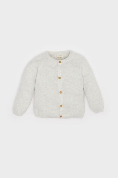 Crew Neck Buttoned Knitwear Gray Baby Boy Cardigan A3833A5/Gr184