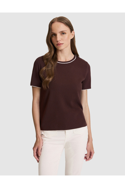 Brown Slim Fit Knitwear T-Shirt 50326921-Vr029