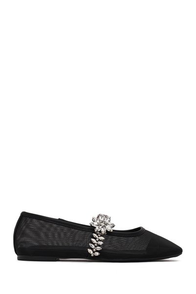 Women's Black Stone Ballerinas 26Pfe45186F