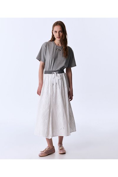 Contrast Waist Festo Skirt