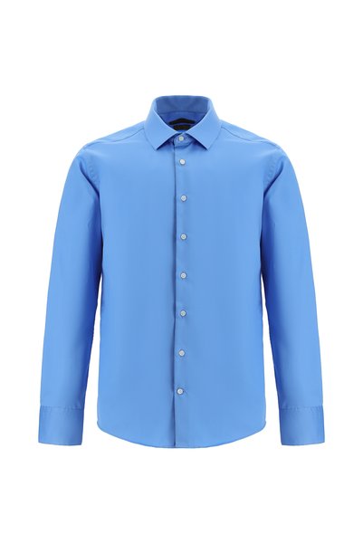 Long Sleeve Slim Fit Slim Fit Classic Non Iron Satin Cotton Shirt