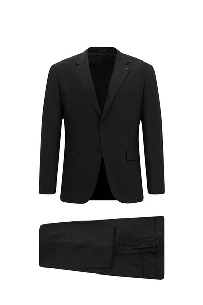 Regular Fit Wool Plaid Suit