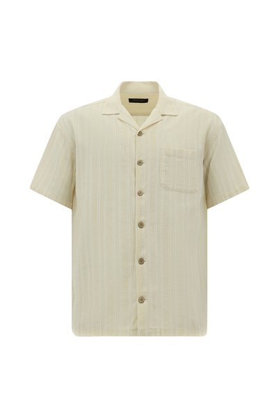 Short Sleeve Oversize Patterned Cotton Shirt