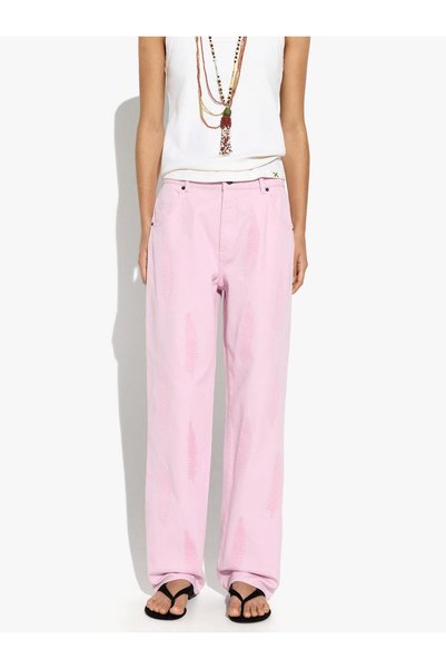 Women's Perforated Embroidered Trousers 100% Cotton