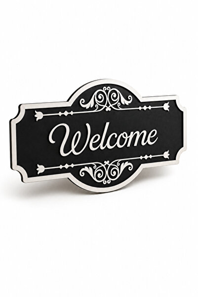 Декоративна табла за врата со натпис Welcome – 3mm MDF, за закачување на ѕид